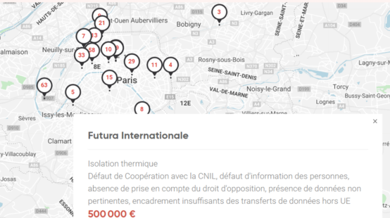 Sanction RGPD 500000€ pour manquement au RGPD - Futura Internationale